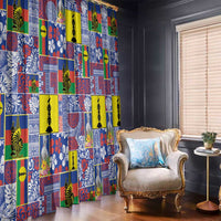 New Caledonia Joyeux Noel Window Curtain Pacific Patchwork Xmas Vibes - Polynesian Pride