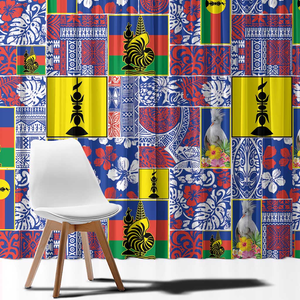 New Caledonia Joyeux Noel Window Curtain Pacific Patchwork Xmas Vibes - Polynesian Pride