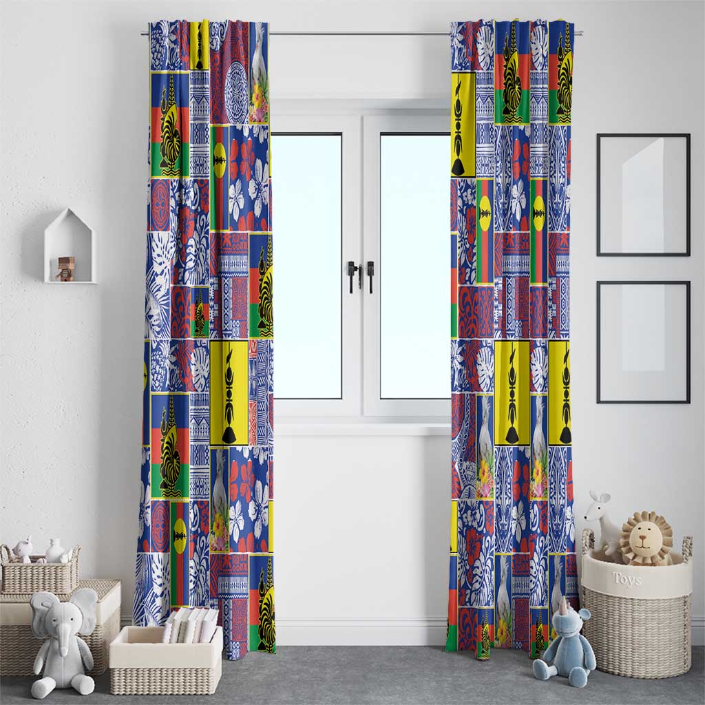 New Caledonia Joyeux Noel Window Curtain Pacific Patchwork Xmas Vibes - Polynesian Pride