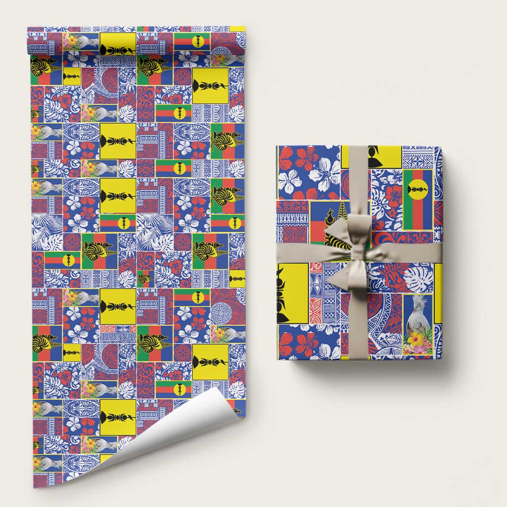 New Caledonia Joyeux Noel Wrapping Paper Pacific Patchwork Xmas Vibes - Polynesian Pride
