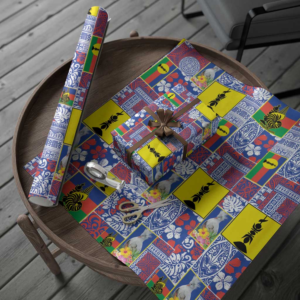 New Caledonia Joyeux Noel Wrapping Paper Pacific Patchwork Xmas Vibes - Polynesian Pride