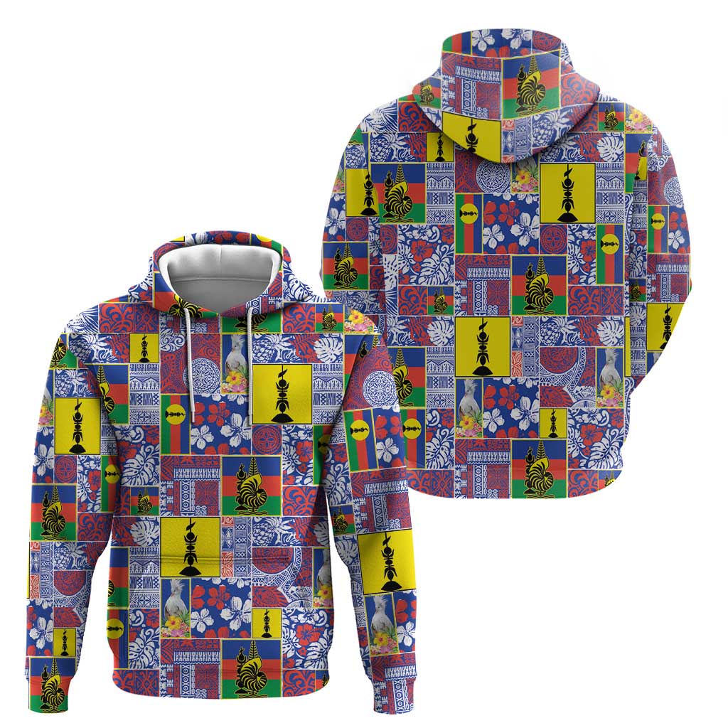New Caledonia Joyeux Noel Zip Hoodie Pacific Patchwork Xmas Vibes - Polynesian Pride