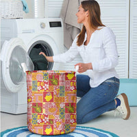Niue Monuina e Kilisimasi Laundry Basket Pacific Patchwork Xmas Vibes - Polynesian Pride
