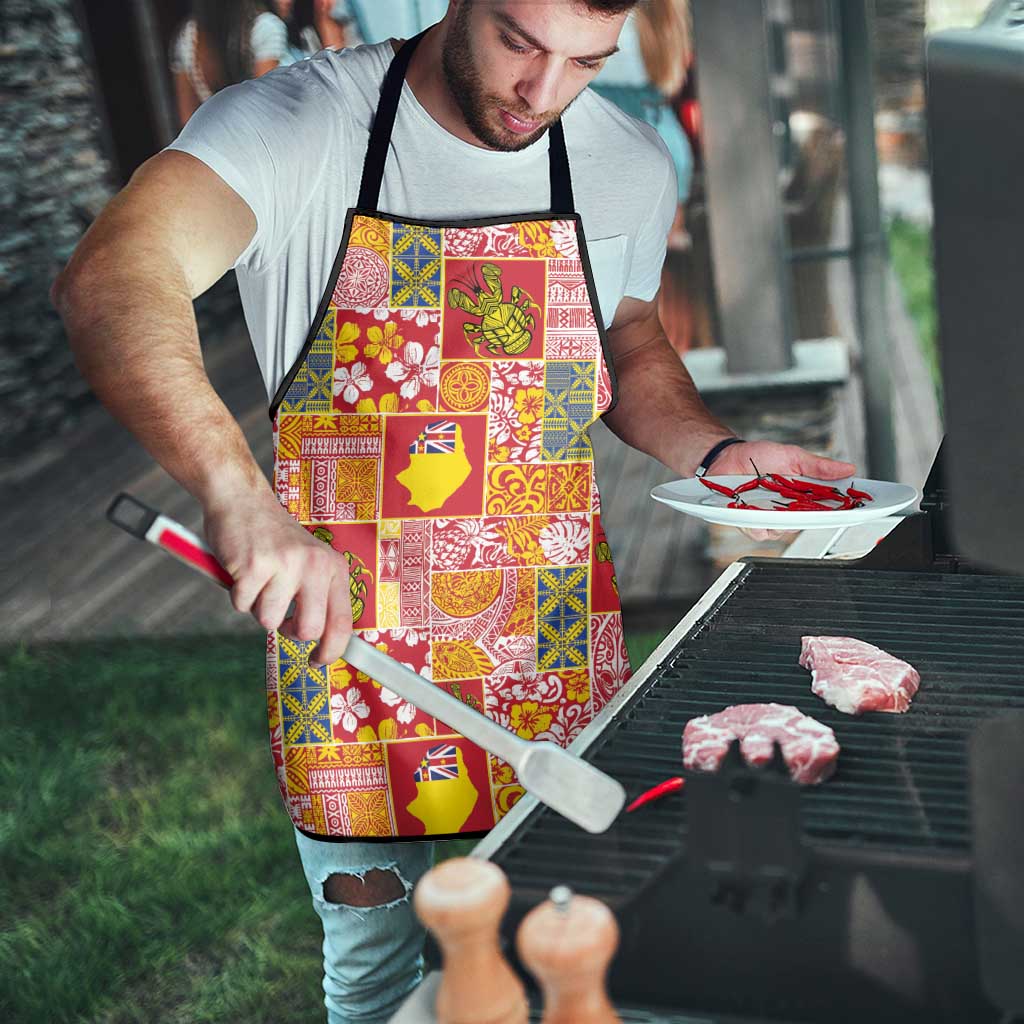 Niue Monuina e Kilisimasi Apron Pacific Patchwork Xmas Vibes - Polynesian Pride