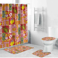 Niue Monuina e Kilisimasi Bathroom Set Pacific Patchwork Xmas Vibes - Polynesian Pride