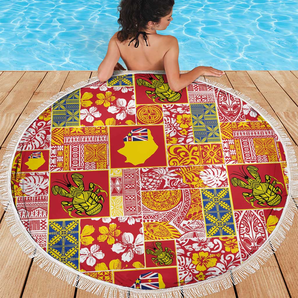 Niue Monuina e Kilisimasi Beach Blanket Pacific Patchwork Xmas Vibes - Polynesian Pride