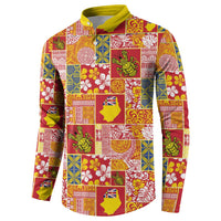 Niue Monuina e Kilisimasi Button Sweatshirt Pacific Patchwork Xmas Vibes - Polynesian Pride