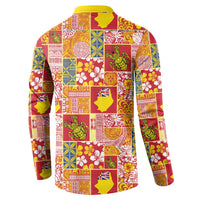 Niue Monuina e Kilisimasi Button Sweatshirt Pacific Patchwork Xmas Vibes - Polynesian Pride