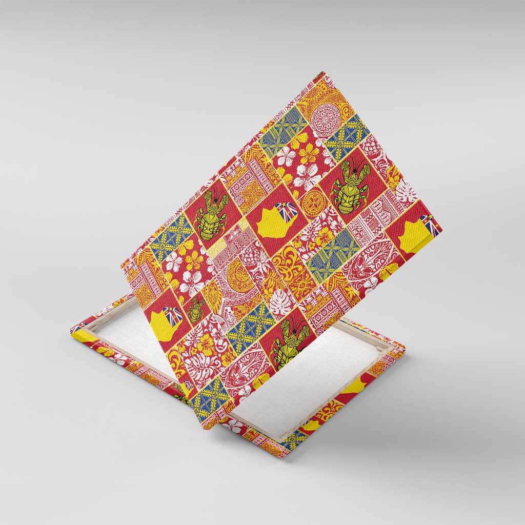 Niue Monuina e Kilisimasi Canvas Wall Art Pacific Patchwork Xmas Vibes - Polynesian Pride