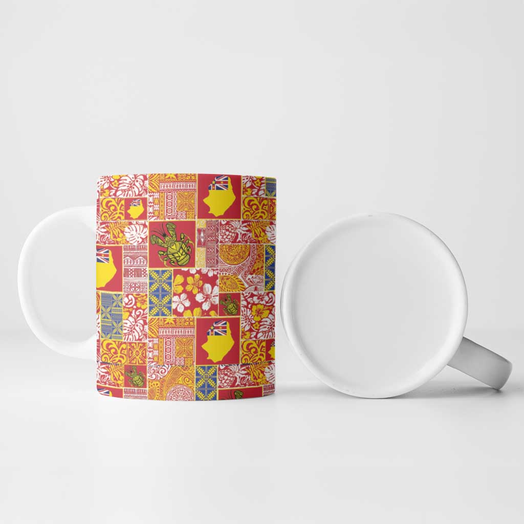 Niue Monuina e Kilisimasi Ceramic Mug Pacific Patchwork Xmas Vibes - Polynesian Pride
