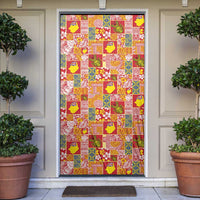 Niue Monuina e Kilisimasi Door Cover Pacific Patchwork Xmas Vibes - Polynesian Pride