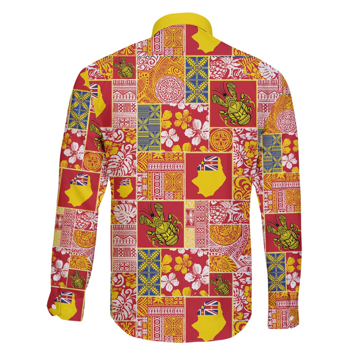 Niue Monuina e Kilisimasi Family Matching Off The Shoulder Long Sleeve Dress and Hawaiian Shirt Pacific Patchwork Xmas Vibes - Polynesian Pride