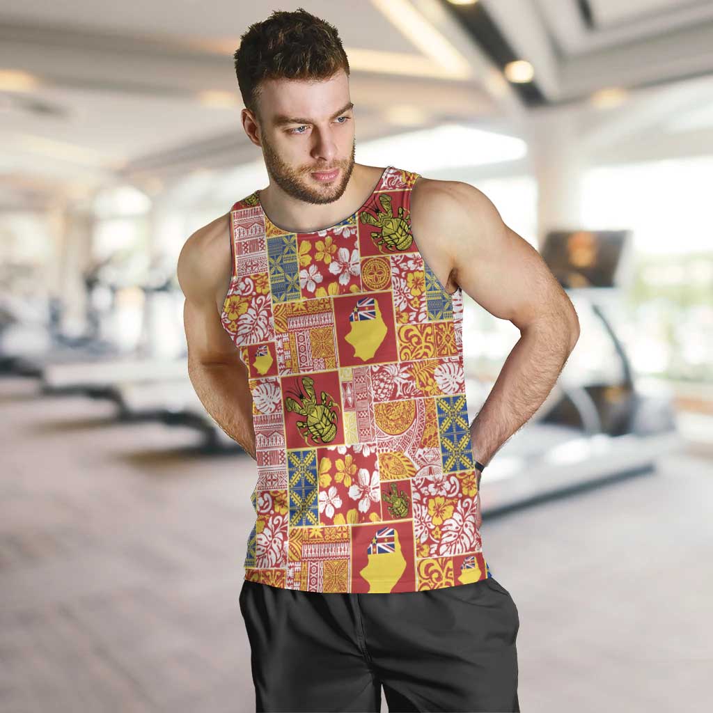 Niue Monuina e Kilisimasi Men Tank Top Pacific Patchwork Xmas Vibes - Polynesian Pride