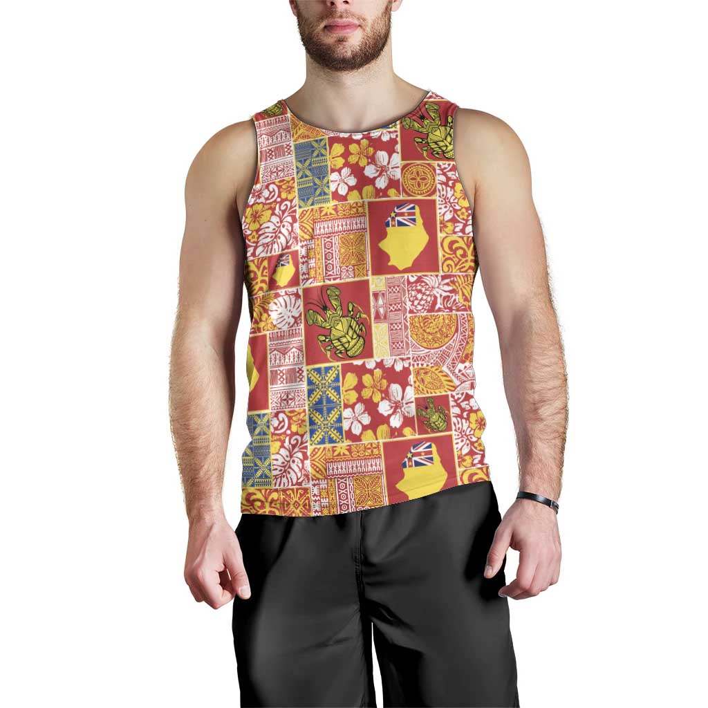 Niue Monuina e Kilisimasi Men Tank Top Pacific Patchwork Xmas Vibes - Polynesian Pride