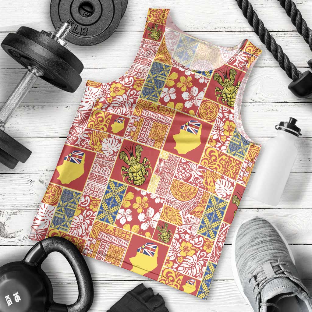 Niue Monuina e Kilisimasi Men Tank Top Pacific Patchwork Xmas Vibes - Polynesian Pride