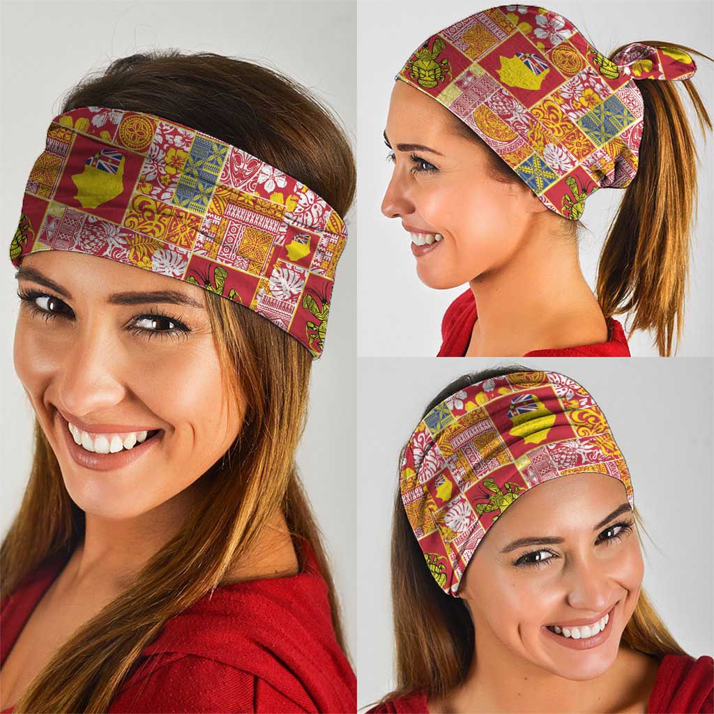 Niue Monuina e Kilisimasi Neck Gaiter Pacific Patchwork Xmas Vibes - Polynesian Pride