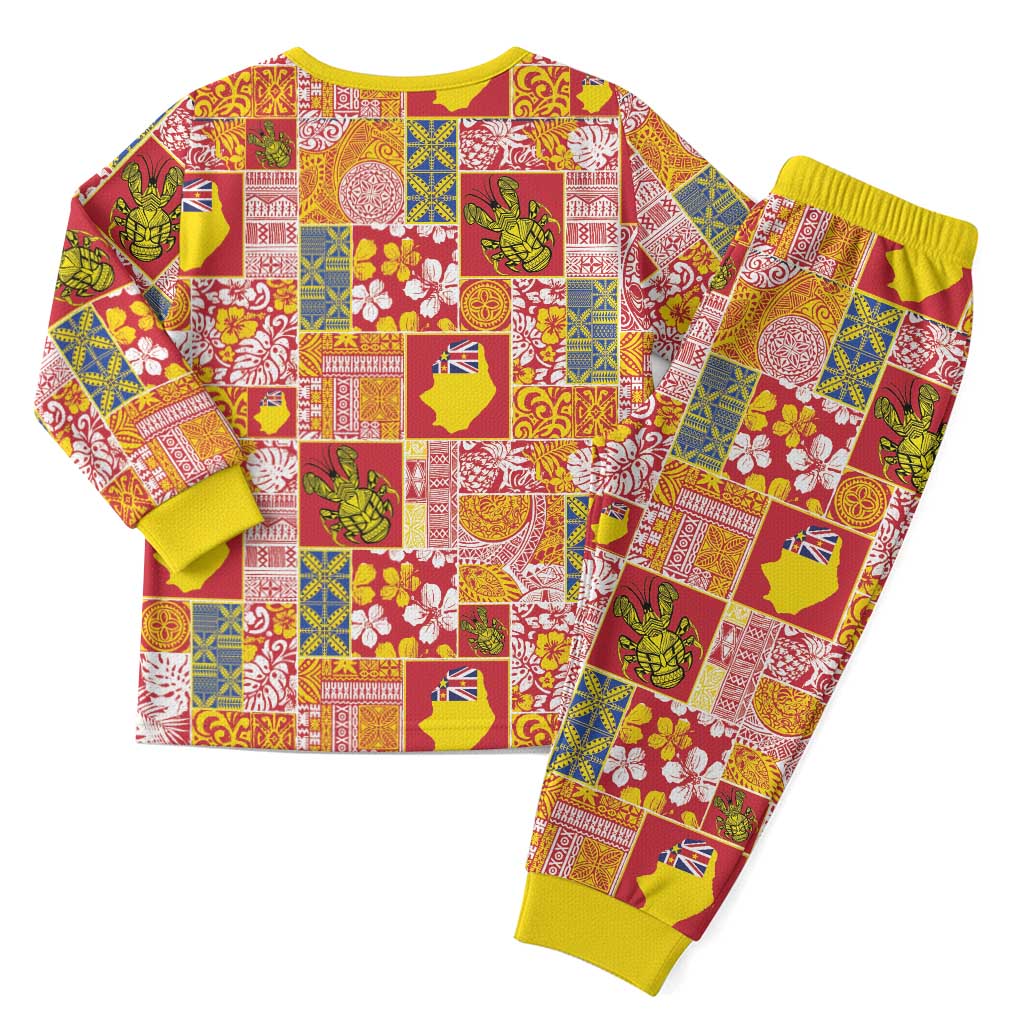 Niue Monuina e Kilisimasi Christmas Pajama Set Pacific Patchwork Xmas Vibes - Polynesian Pride