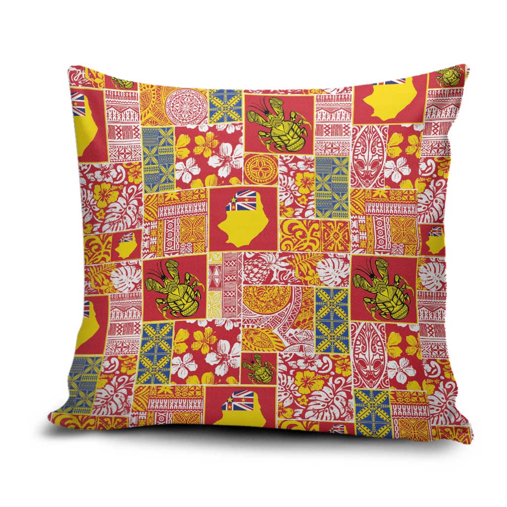 Niue Monuina e Kilisimasi Pillow Cover Pacific Patchwork Xmas Vibes - Polynesian Pride