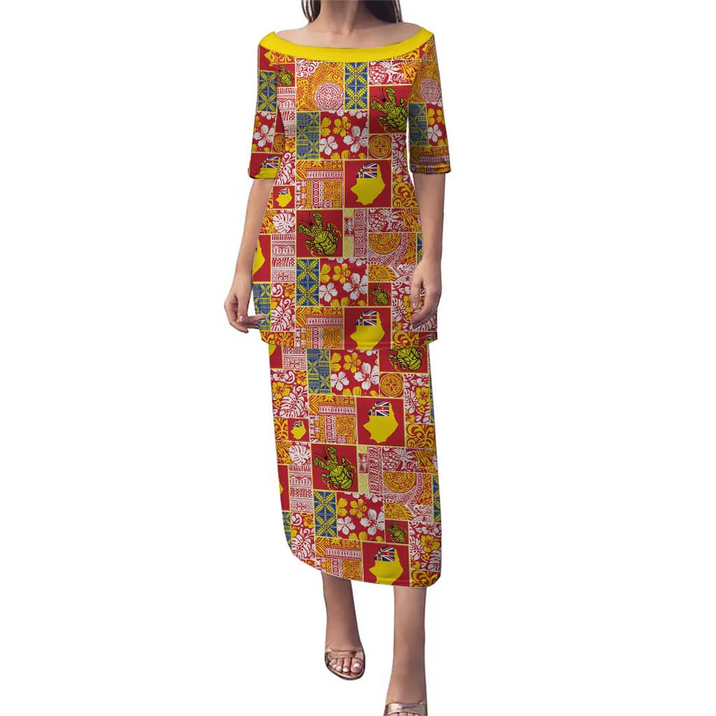 Niue Monuina e Kilisimasi Puletasi Pacific Patchwork Xmas Vibes - Polynesian Pride