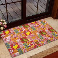Niue Monuina e Kilisimasi Rubber Doormat Pacific Patchwork Xmas Vibes - Polynesian Pride