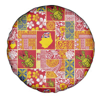 Niue Monuina e Kilisimasi Spare Tire Cover Pacific Patchwork Xmas Vibes - Polynesian Pride