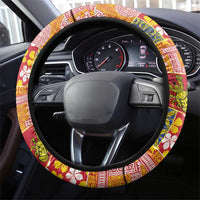 Niue Monuina e Kilisimasi Steering Wheel Cover Pacific Patchwork Xmas Vibes - Polynesian Pride