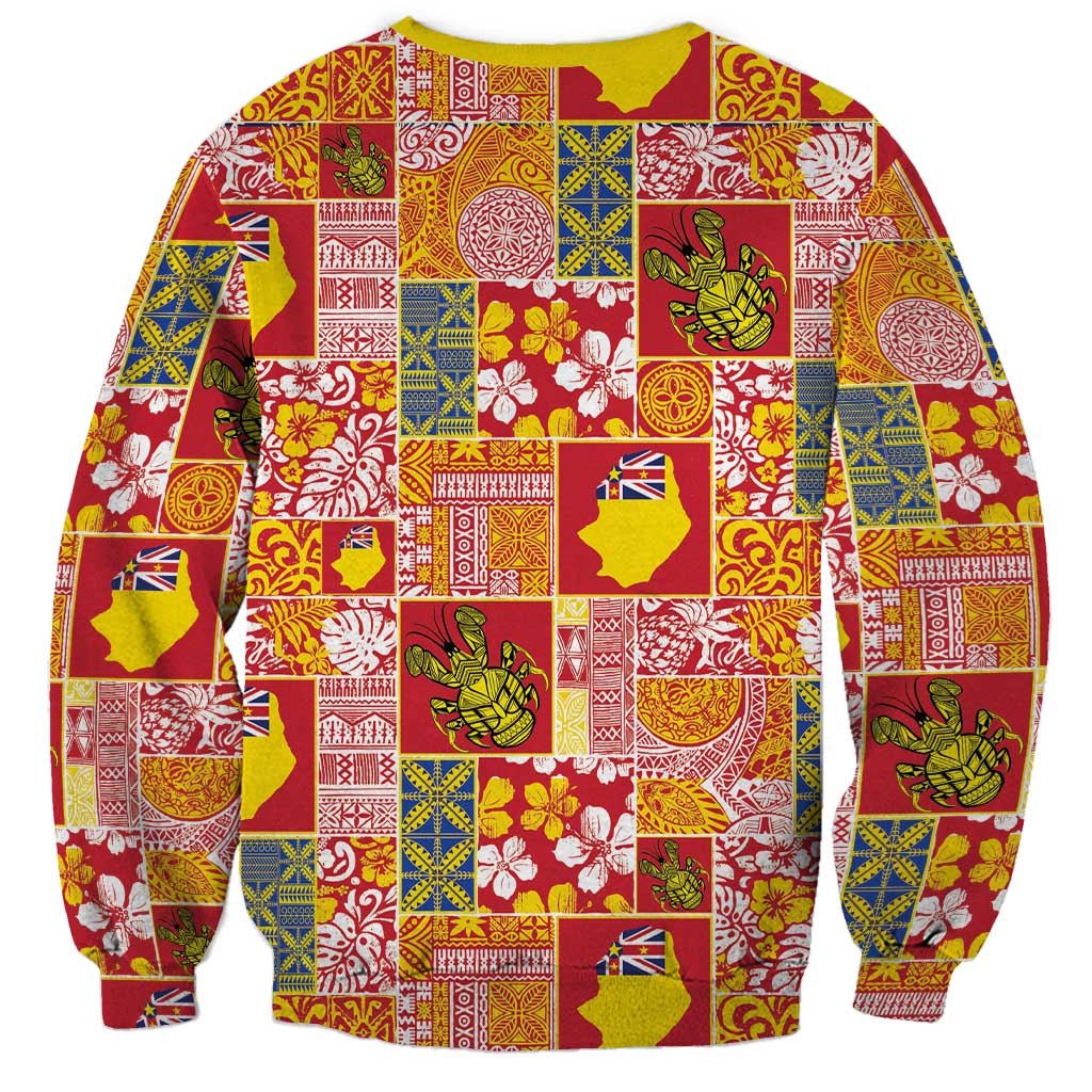 Niue Monuina e Kilisimasi Sweatshirt Pacific Patchwork Xmas Vibes - Polynesian Pride