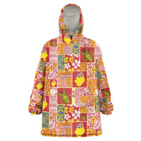 Niue Monuina e Kilisimasi Wearable Blanket Hoodie Pacific Patchwork Xmas Vibes - Polynesian Pride