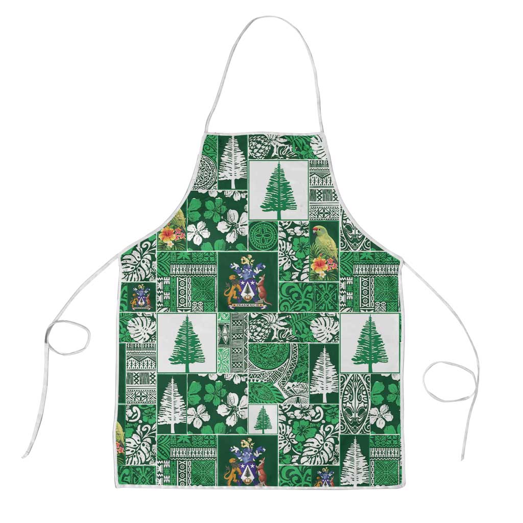 Norfolk Island Meri Krismas Apron Pacific Patchwork Xmas Vibes - Polynesian Pride