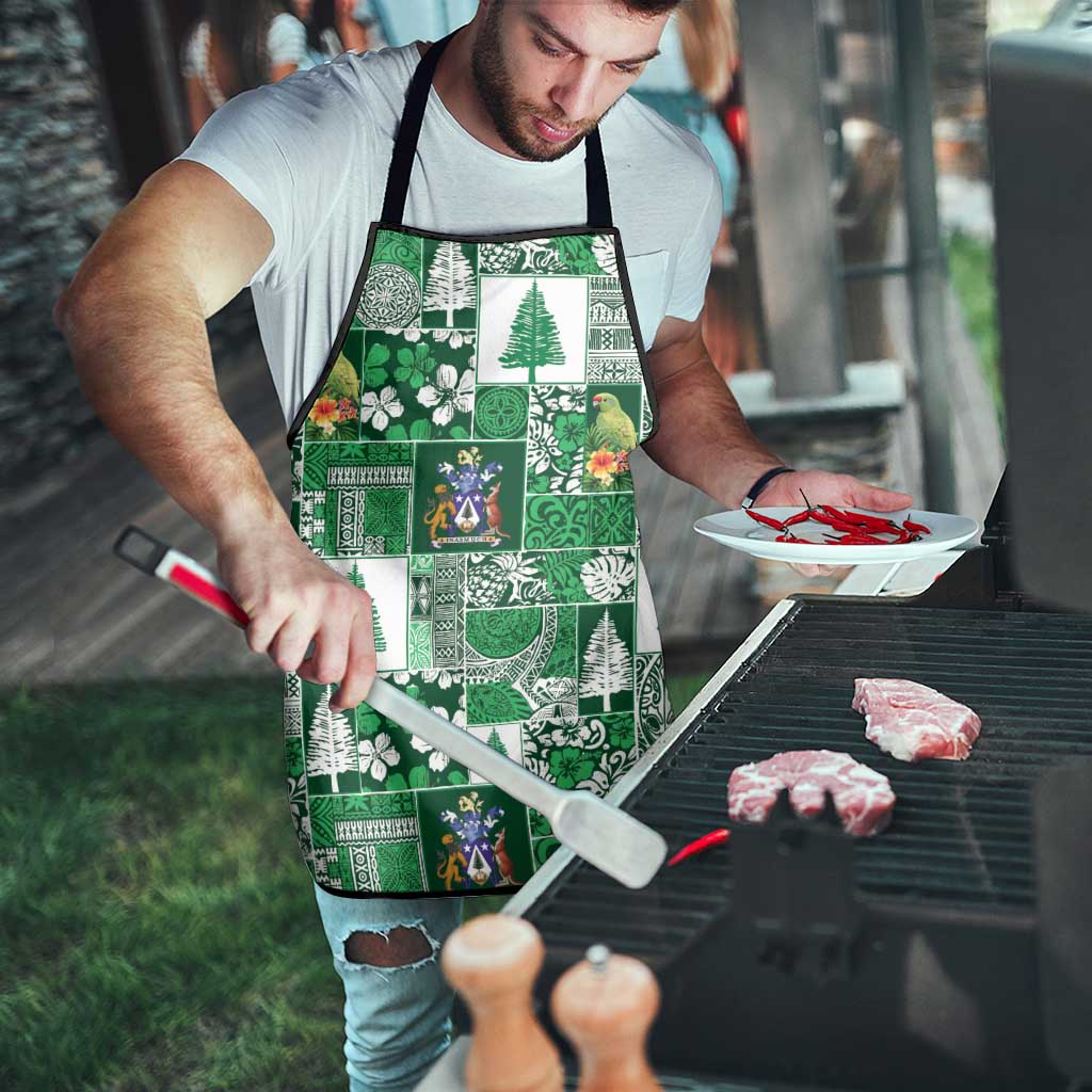 Norfolk Island Meri Krismas Apron Pacific Patchwork Xmas Vibes - Polynesian Pride