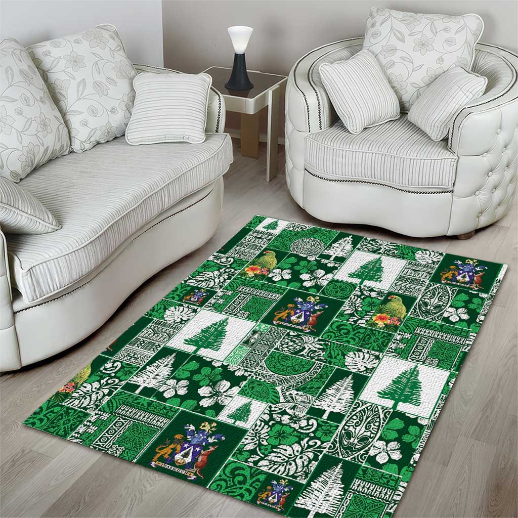 Norfolk Island Meri Krismas Area Rug Pacific Patchwork Xmas Vibes - Polynesian Pride