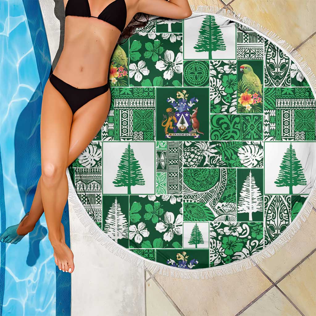 Norfolk Island Meri Krismas Beach Blanket Pacific Patchwork Xmas Vibes - Polynesian Pride
