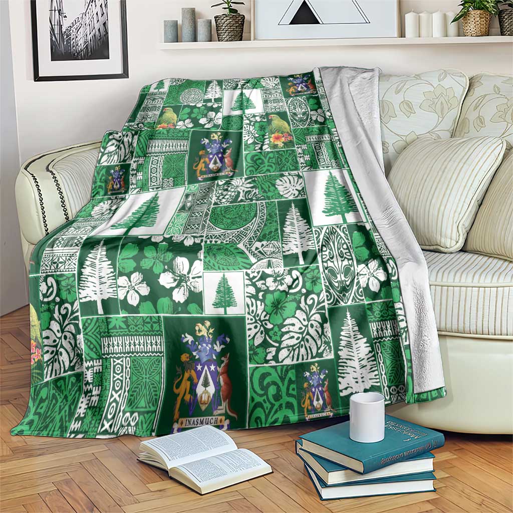 Norfolk Island Meri Krismas Blanket Pacific Patchwork Xmas Vibes - Polynesian Pride