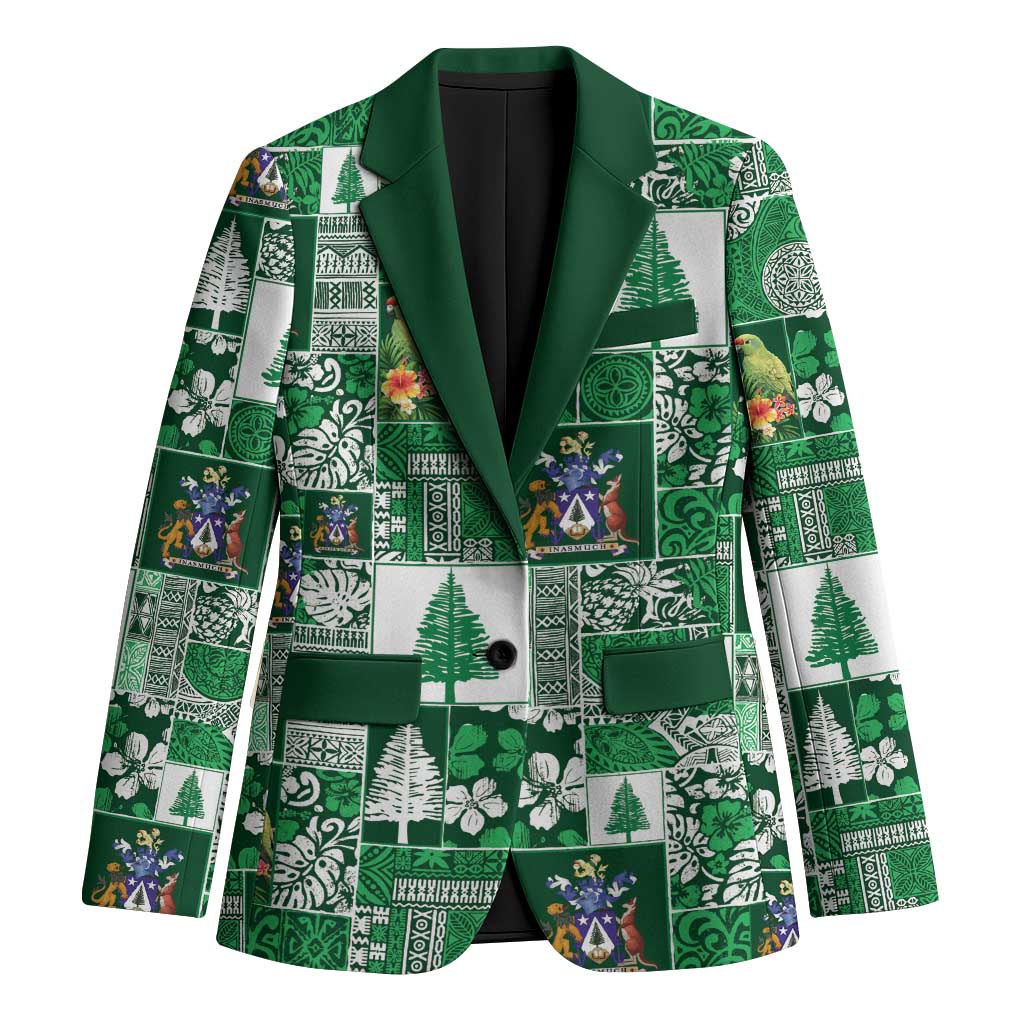 Norfolk Island Meri Krismas Blazer Pacific Patchwork Xmas Vibes - Polynesian Pride
