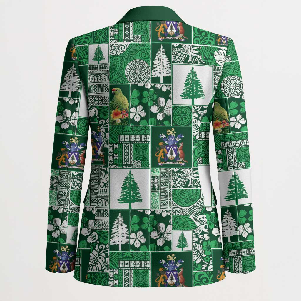 Norfolk Island Meri Krismas Blazer Pacific Patchwork Xmas Vibes - Polynesian Pride