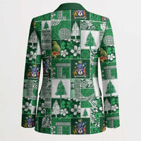 Norfolk Island Meri Krismas Blazer Pacific Patchwork Xmas Vibes - Polynesian Pride