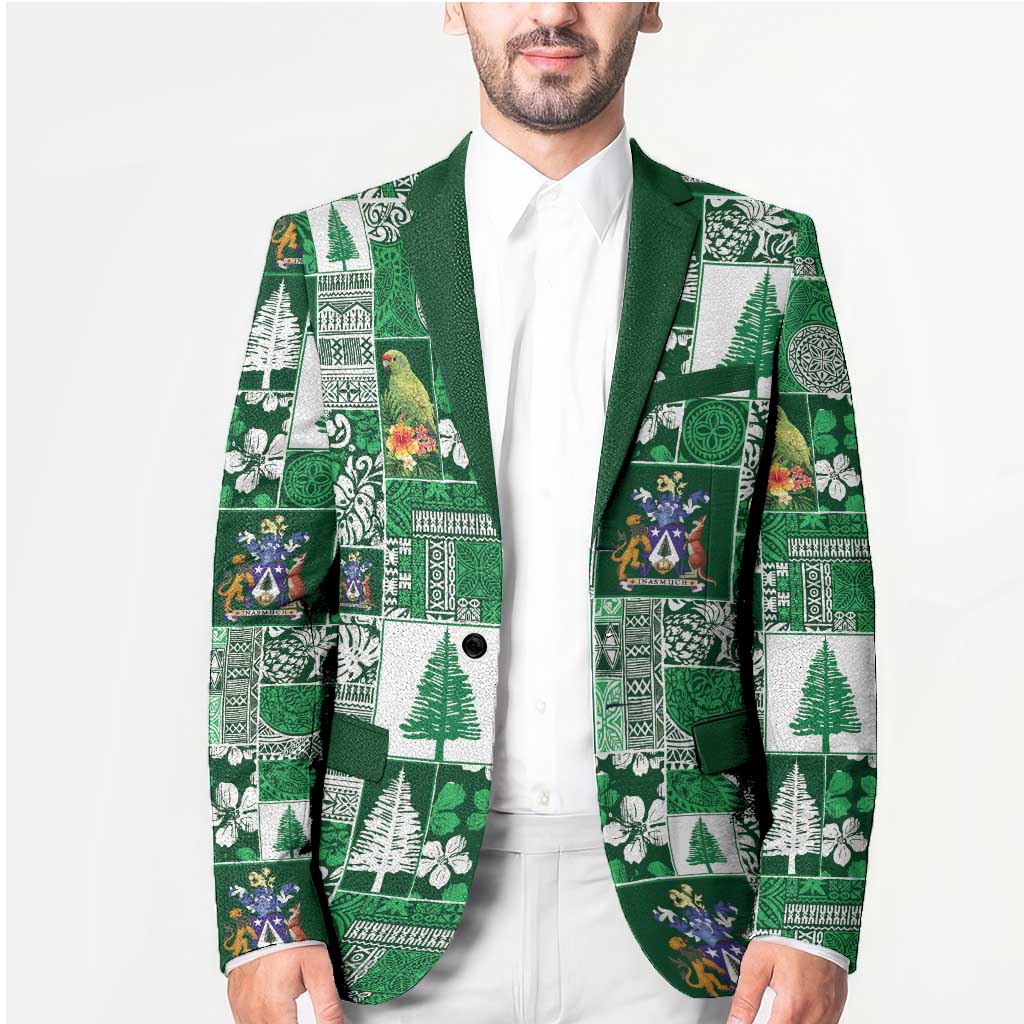 Norfolk Island Meri Krismas Blazer Pacific Patchwork Xmas Vibes - Polynesian Pride