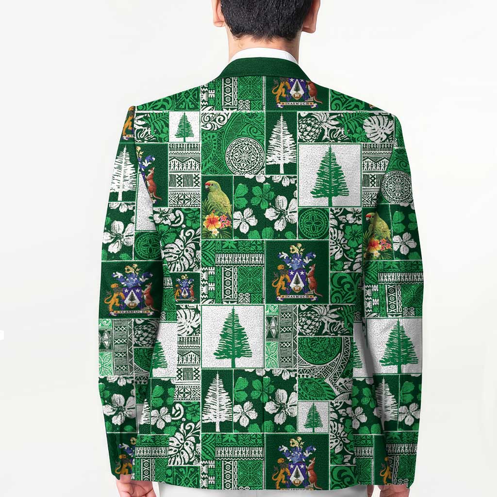 Norfolk Island Meri Krismas Blazer Pacific Patchwork Xmas Vibes - Polynesian Pride