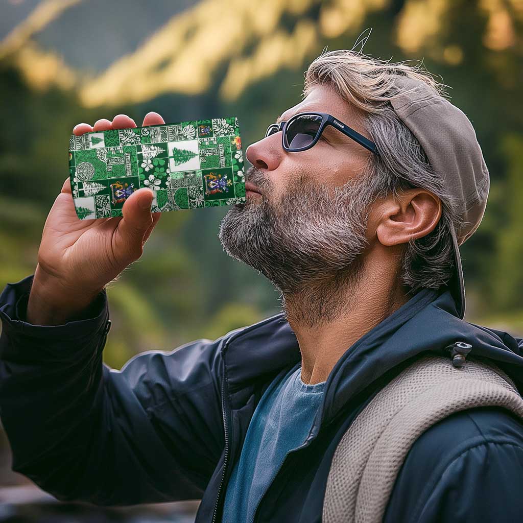 Norfolk Island Meri Krismas 4 in 1 Can Cooler Tumbler Pacific Patchwork Xmas Vibes - Polynesian Pride