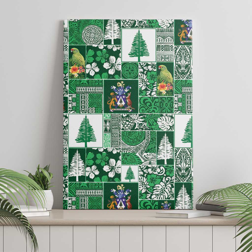 Norfolk Island Meri Krismas Canvas Wall Art Pacific Patchwork Xmas Vibes - Polynesian Pride