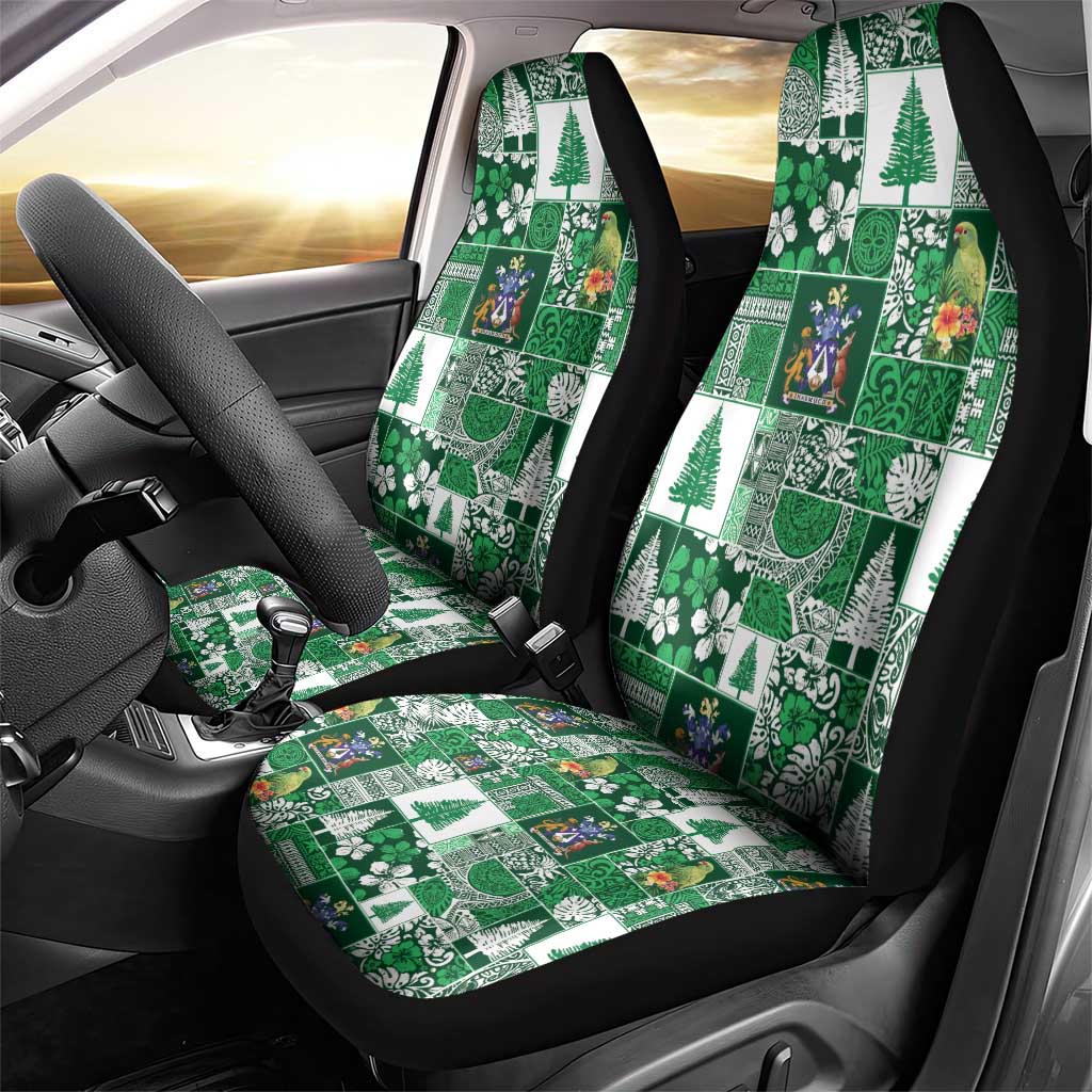 Norfolk Island Meri Krismas Car Seat Cover Pacific Patchwork Xmas Vibes - Polynesian Pride