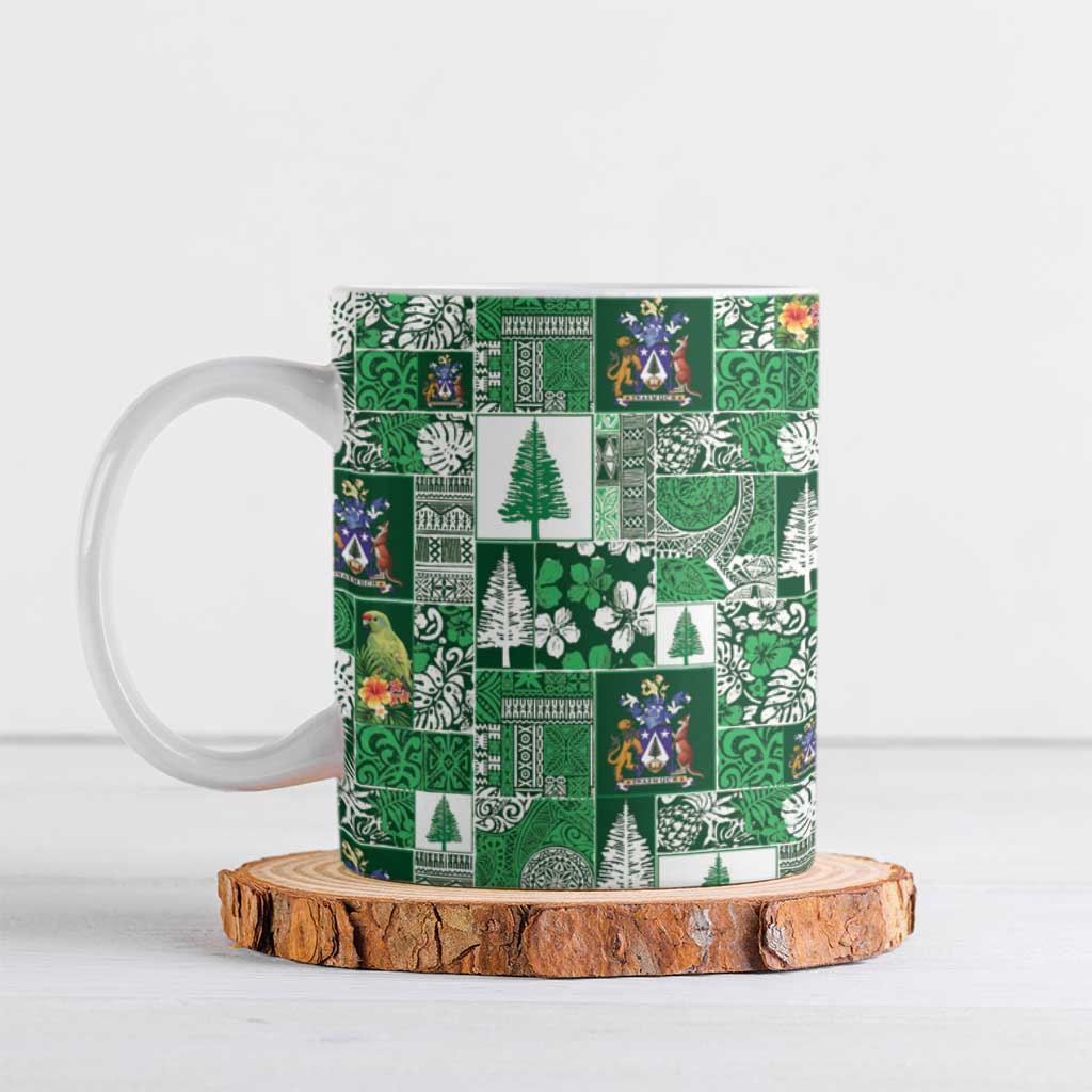 Norfolk Island Meri Krismas Ceramic Mug Pacific Patchwork Xmas Vibes - Polynesian Pride