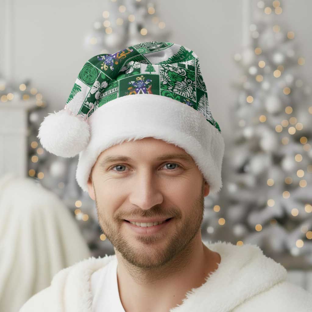 Norfolk Island Meri Krismas Christmas Santa Hat Pacific Patchwork Xmas Vibes - Polynesian Pride