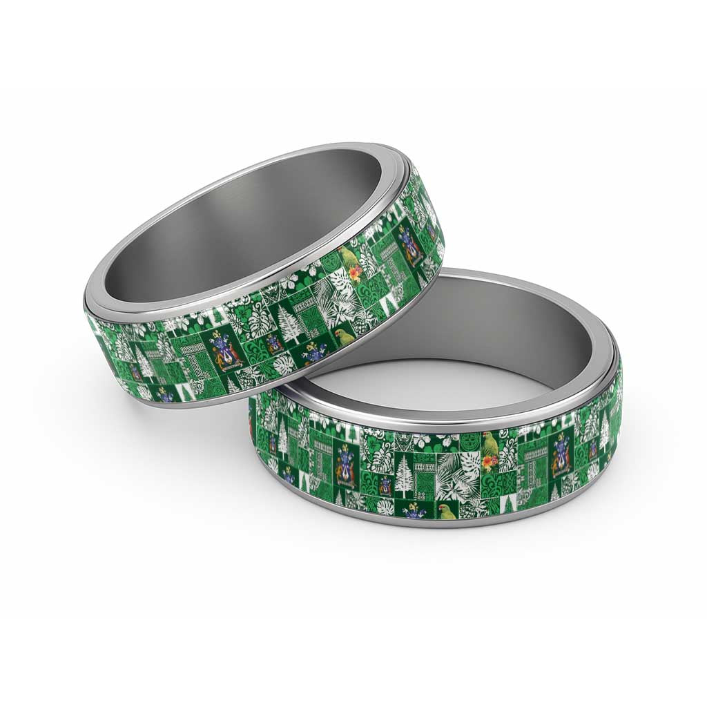Norfolk Island Meri Krismas Classic Ring Pacific Patchwork Xmas Vibes - Polynesian Pride