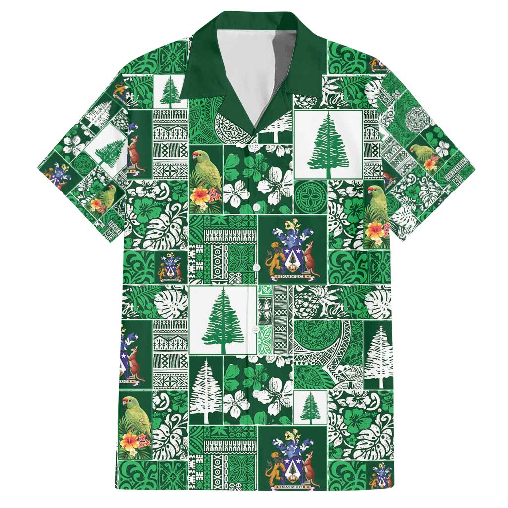Norfolk Island Meri Krismas Hawaiian Shirt Pacific Patchwork Xmas Vibes - Polynesian Pride