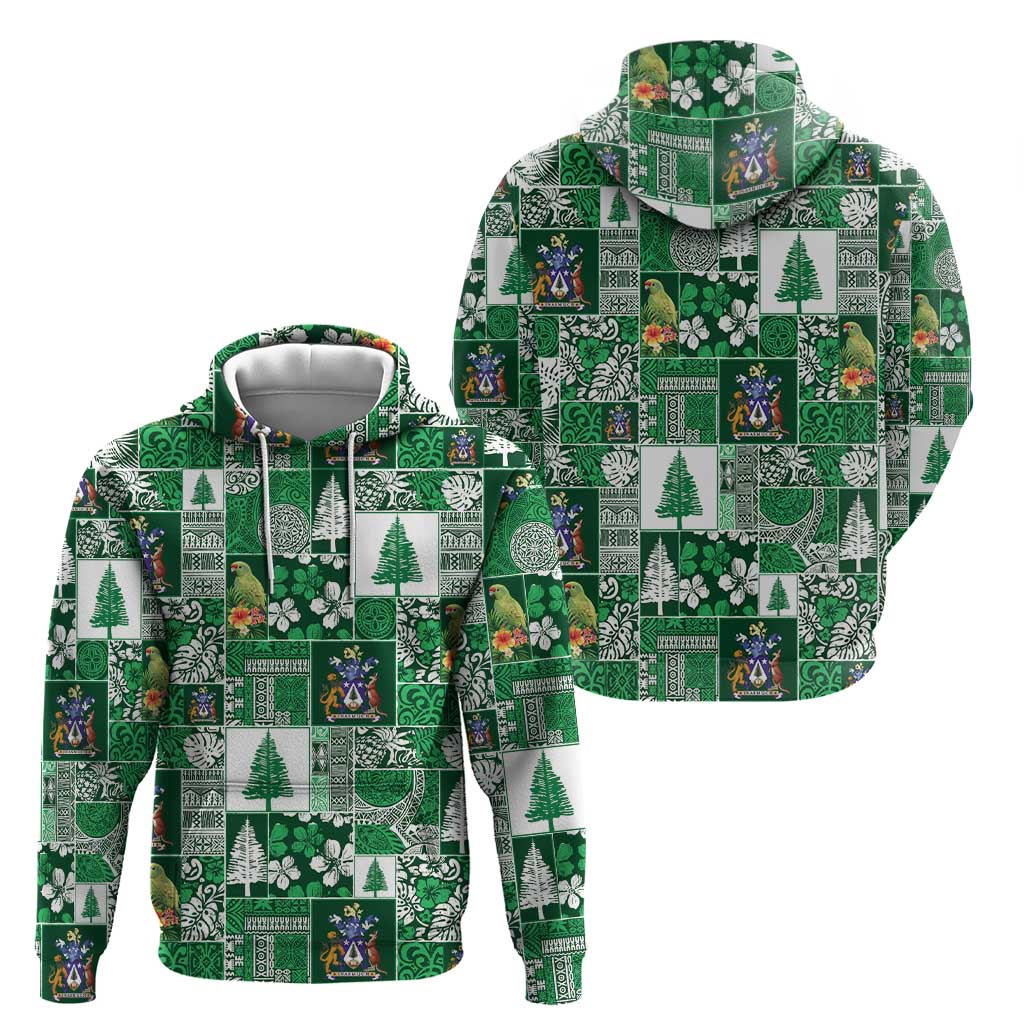 Norfolk Island Meri Krismas Hoodie Pacific Patchwork Xmas Vibes - Polynesian Pride