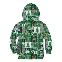 Norfolk Island Meri Krismas Kid Hoodie Pacific Patchwork Xmas Vibes - Polynesian Pride