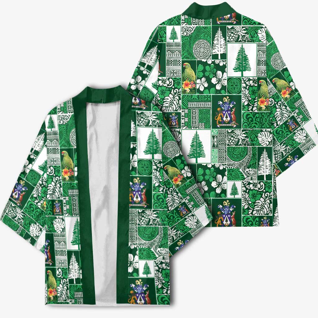 Norfolk Island Meri Krismas Kimono Pacific Patchwork Xmas Vibes - Polynesian Pride