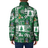 Norfolk Island Meri Krismas Padded Jacket Pacific Patchwork Xmas Vibes - Polynesian Pride