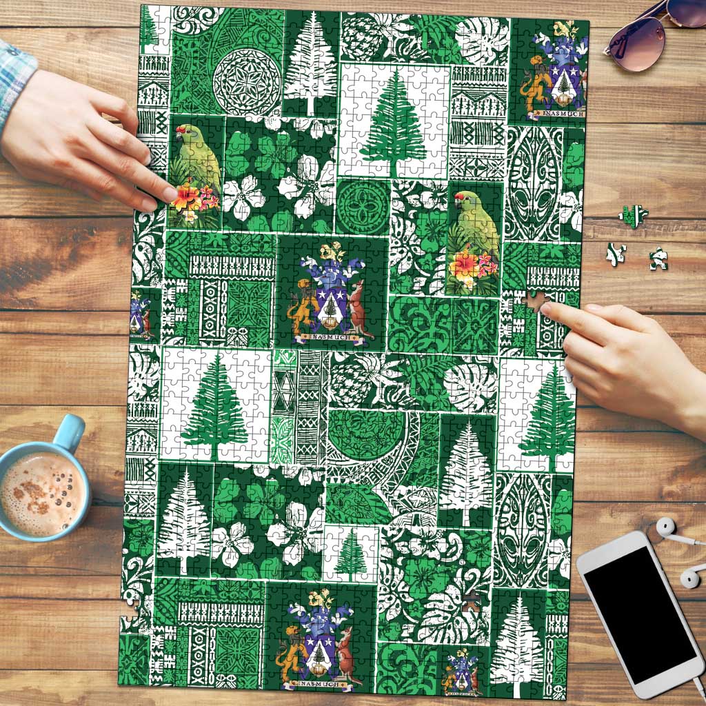 Norfolk Island Meri Krismas Puzzle Pacific Patchwork Xmas Vibes - Polynesian Pride